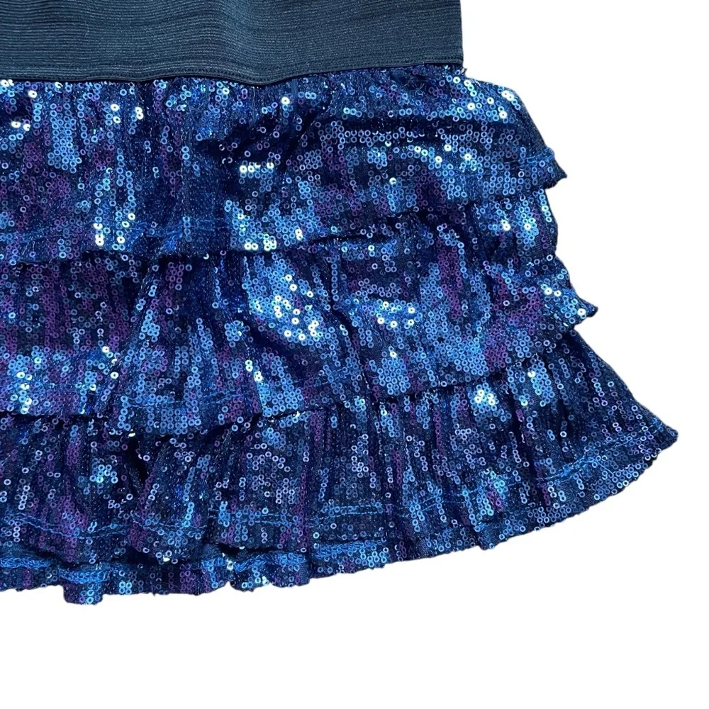The Children’s Place Sequin Ruffle Skirt Blue Purple Girls Size 6X/7